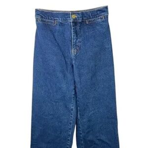 Madewell Emmett Wide Leg Jeans High Rise Ankle Length Dark Wash Welt Pockets 26